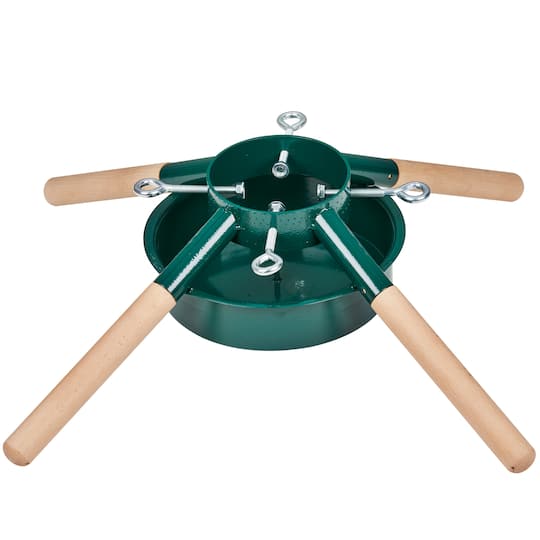 Green Metal and Wood Live Christmas Tree Stand - For Trees up to 7ft Tall By Northlight | 7 ft | Michaels®